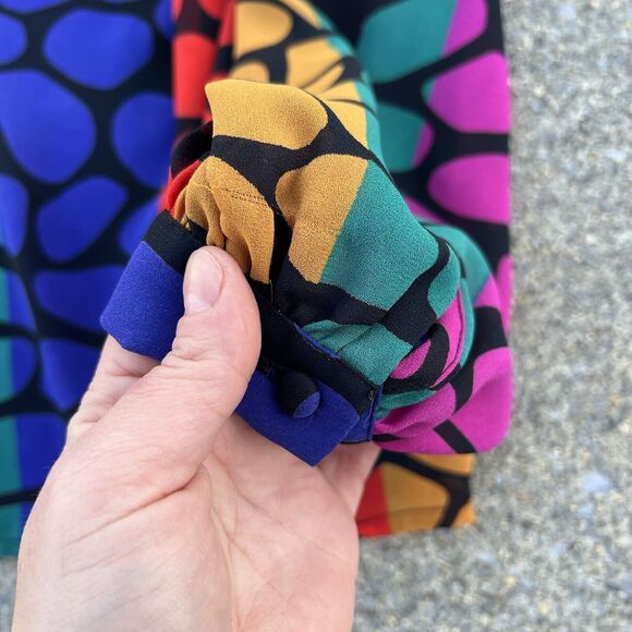 Vintage Geometric Print Semi-Sheer Maximalist Blouse - Picture 6 of 10